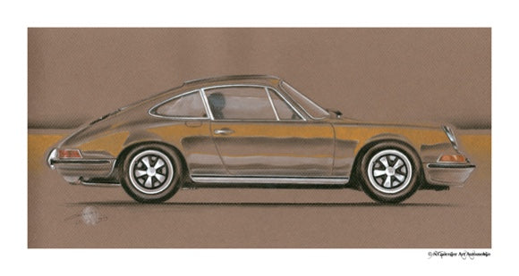 Porsche 911 - original print artwork on fine art paper