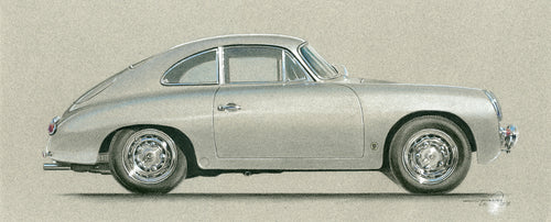Porsche 356 original painting artwork on high quality paper