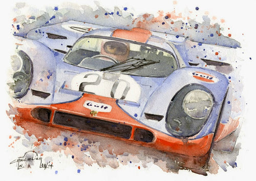 Porsche 917 Gulf livery Jo Siffert and Derek Bell - giclee on fine art paper