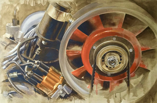 Porsche 911 turbine - original oil painting on streched oil canvas